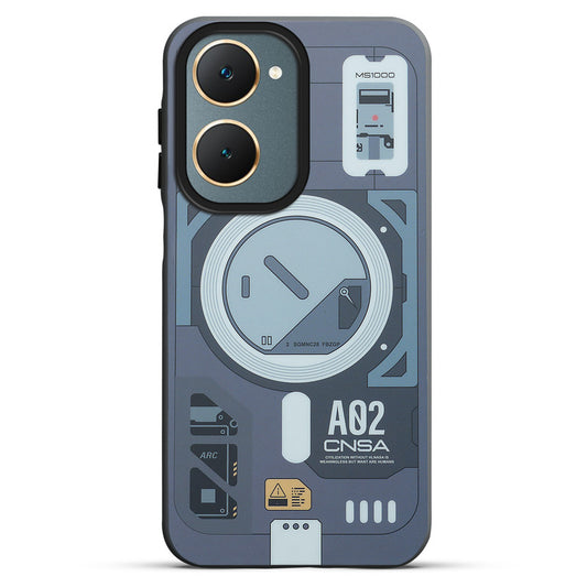 Mechanical Circuit Print Hard Back Cover For Vivo Y18e