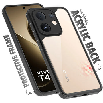 Silicone Border Transparent Back Cover for Vivo T4 Pro 5G