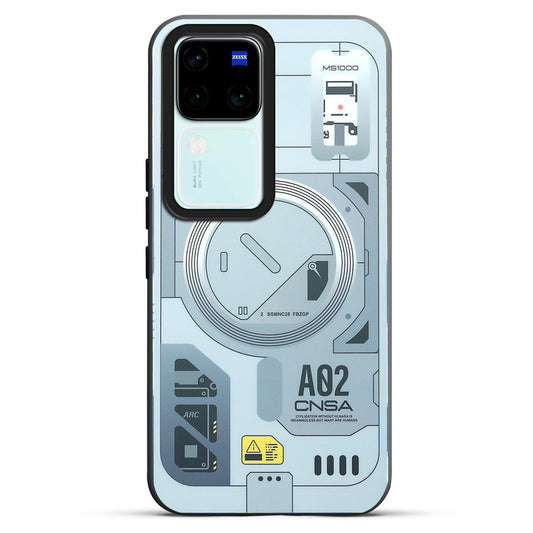 Mechanical Circuit Print Hard Back Cover For Vivo V30 5G