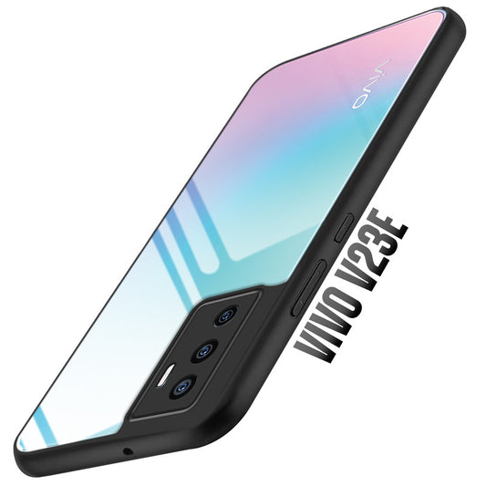 Premium Silicon Soft Framed Case with Clear Back Cover For Vivo V23e