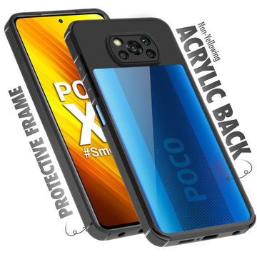 Silicone Border Transparent Back Cover for Poco X3