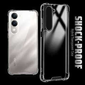 Transparent Shockproof Phone Back Cover Case With Raised Edges For Vivo Y19e 5G