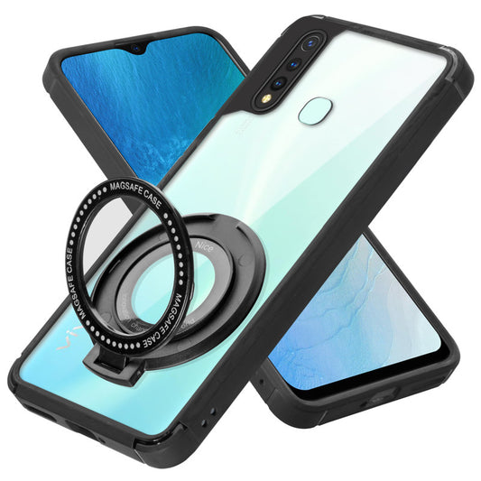 Silicone Grip Clear Case Ring Holder Kickstand For Vivo Y19