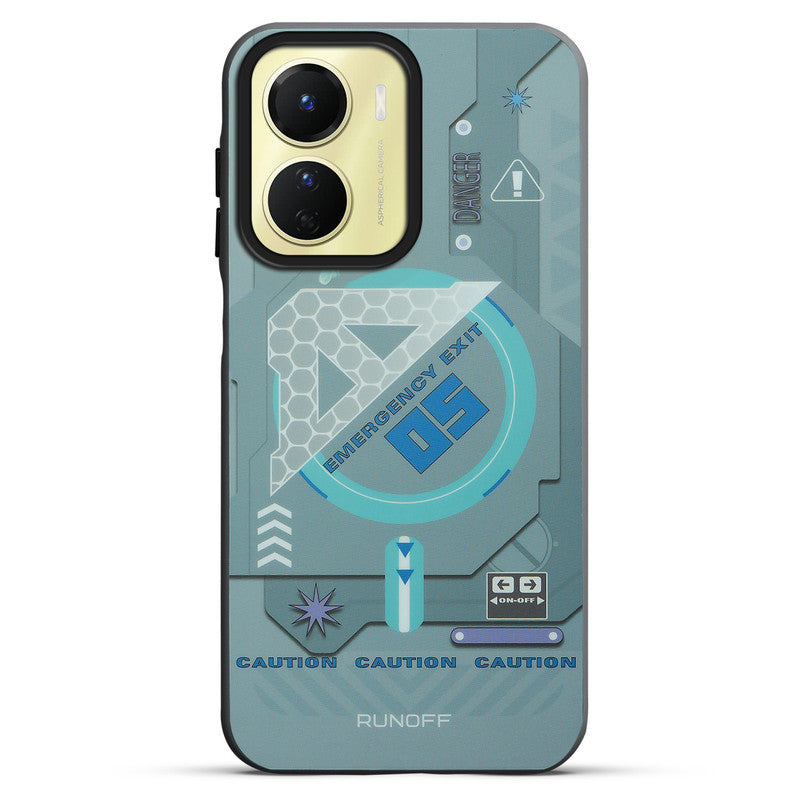 Mechanical Circuit Print Hard Back Cover For Vivo T2x 5G