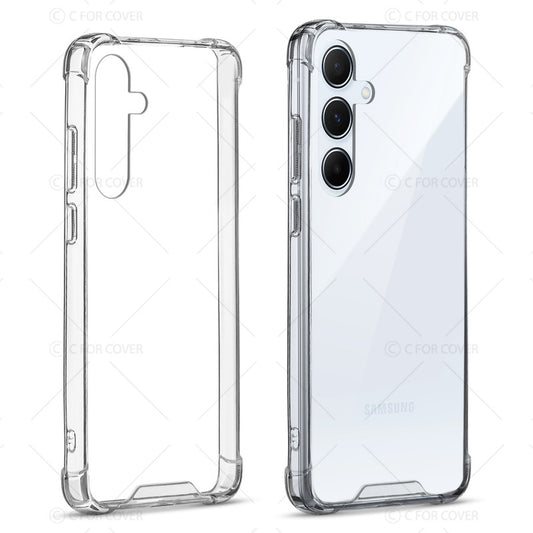 Shockproof Hybrid Transparent Phone Case For Samsung A55 5G with Hard Back and Soft Bumper for Maximum Protection
