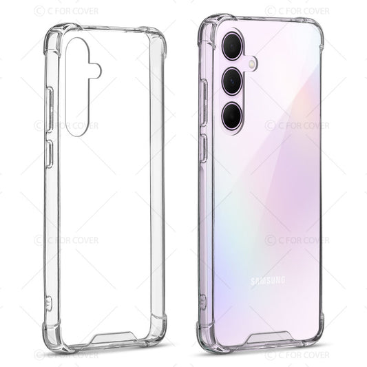 Shockproof Hybrid Transparent Phone Case For Samsung A35 5G with Hard Back and Soft Bumper for Maximum Protection
