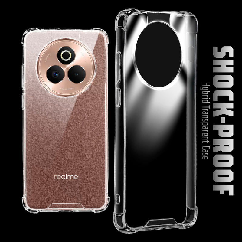 Transparent Shockproof Phone Back Cover Case With Raised Edges For Realme P3 Pro 5G
