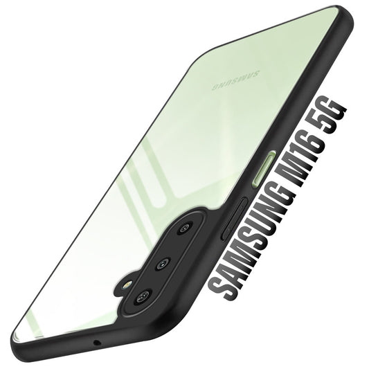 Premium Silicon Soft Framed Case with Clear Back Cover For Samsung M16 5G