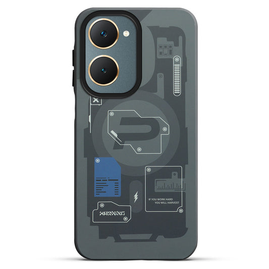 Mechanical Circuit Print Hard Back Cover For Vivo Y18e