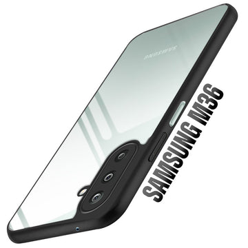 Premium Silicon Soft Framed Case with Clear Back Cover For Samsung M36