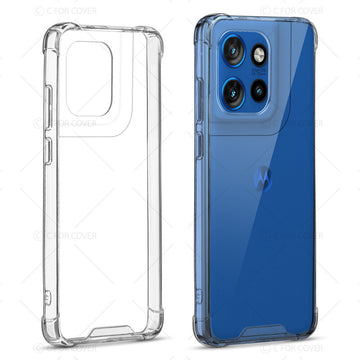 Shockproof Hybrid Transparent Phone Case For Motorola Moto Edge 50 Neo 5G with Hard Back and Soft Bumper for Maximum Protection