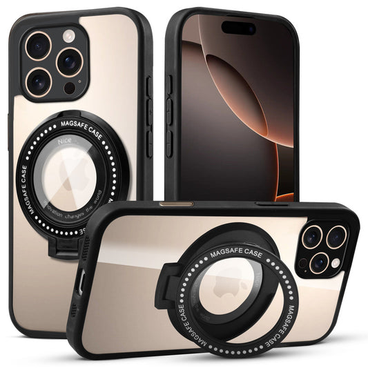 Soft Frame Clear Case Ring Holder Kickstand For Apple iPhone 16 Pro