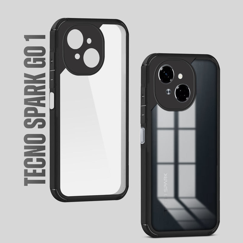 Silicone Border Transparent Back Cover for Tecno Spark GO 1