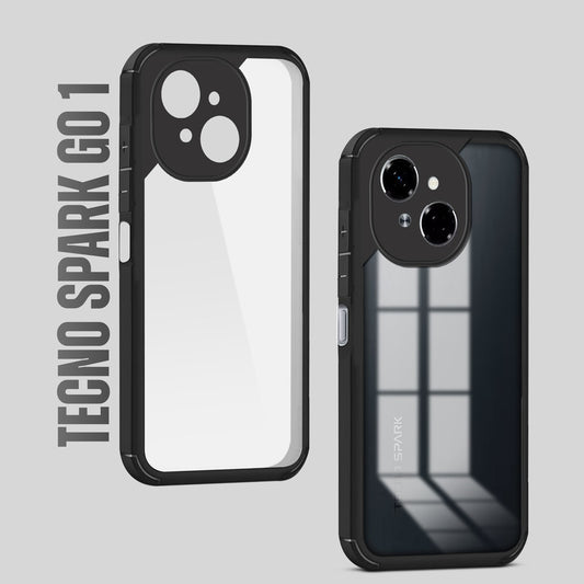 Silicone Border Transparent Back Cover for Tecno Spark GO 1