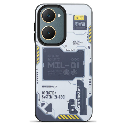 Mechanical Circuit Print Hard Back Cover For Vivo Y18e