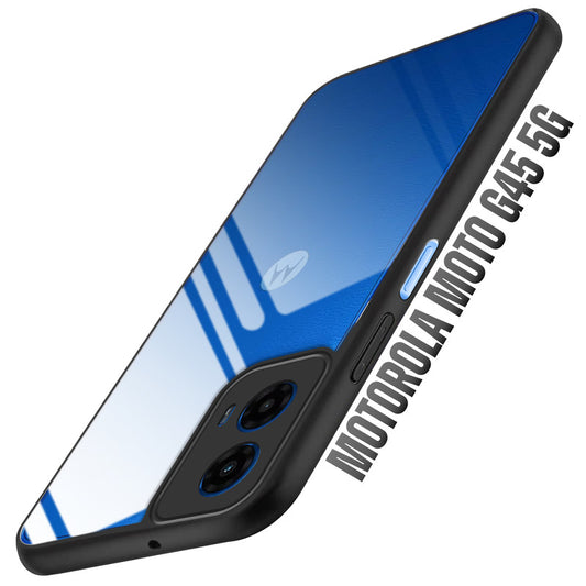 Premium Silicon Soft Framed Case with Clear Back Cover For Motorola Moto G45 5G