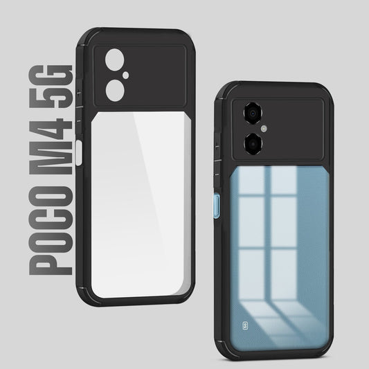 Silicone Border Transparent Back Cover for Poco M4 5G