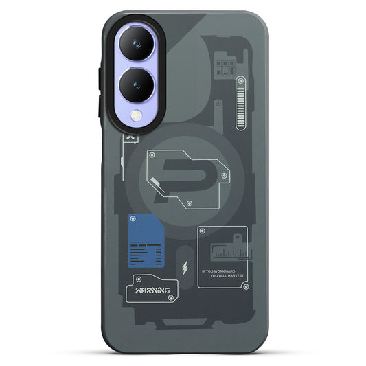 Mechanical Circuit Print Hard Back Cover For Vivo Y17s