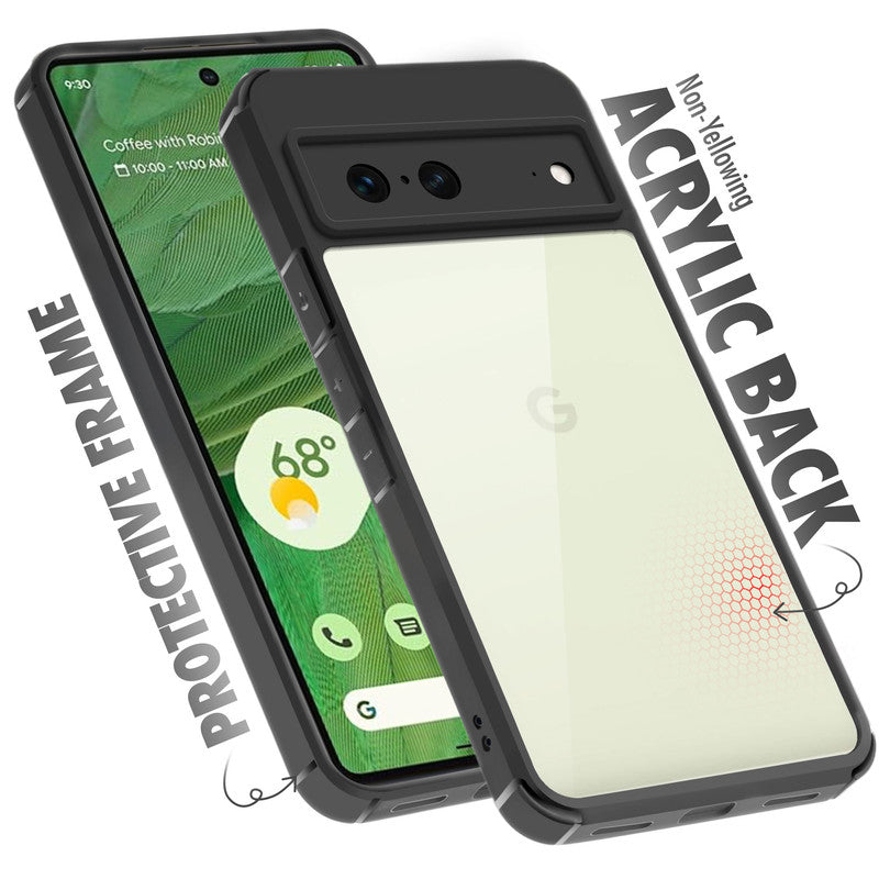 Silicone Border Transparent Back Cover for Google Pixel 7