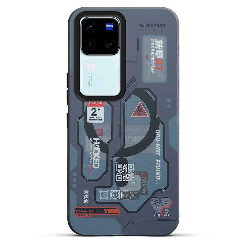 Mechanical Circuit Print Hard Back Cover For Vivo V30 5G