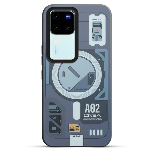 Mechanical Circuit Print Hard Back Cover For Vivo V30 5G