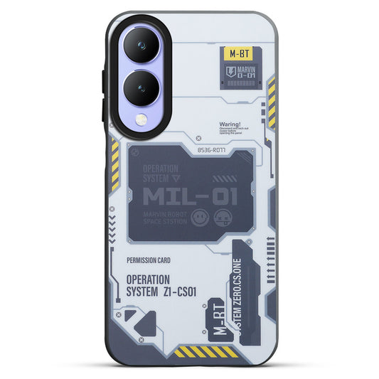 Mechanical Circuit Print Hard Back Cover For Vivo Y17s