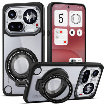 Soft Frame Clear Case Ring Holder Kickstand For Nothing Phone 4A Pro 5G