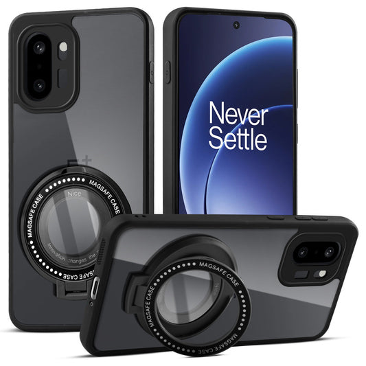 Soft Frame Clear Case Ring Holder Kickstand For OnePlus 15R 5G