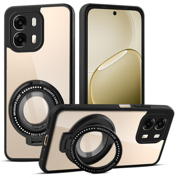 Soft Frame Clear Case Ring Holder Kickstand For Oppo A6 Pro 5G