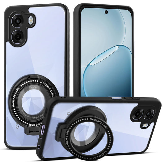 Soft Frame Clear Case Ring Holder Kickstand For Oppo K14x 5G