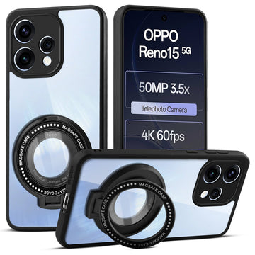 Soft Frame Clear Case Ring Holder Kickstand For Oppo Reno 15 5G