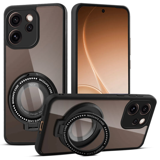 Soft Frame Clear Case Ring Holder Kickstand For Oppo Reno 15 Pro 5G
