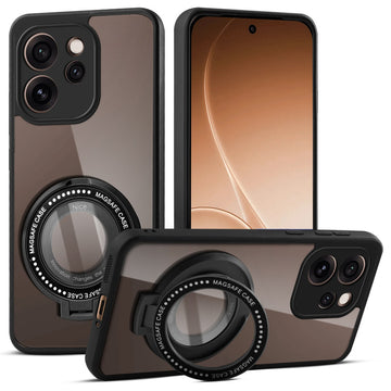 Soft Frame Clear Case Ring Holder Kickstand For Oppo Reno 15 Pro Mini 5G