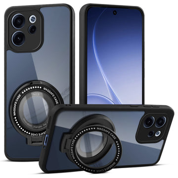 Soft Frame Clear Case Ring Holder Kickstand For Oppo Reno 15C 5G