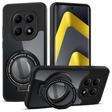 Soft Frame Clear Case Ring Holder Kickstand For Poco M8 5G