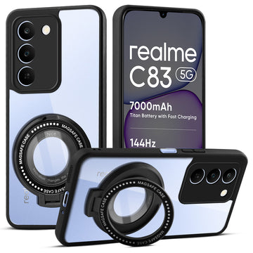 Soft Frame Clear Case Ring Holder Kickstand For Realme C83 5G