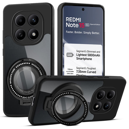 Soft Frame Clear Case Ring Holder Kickstand For Redmi Note 15 SE 5G