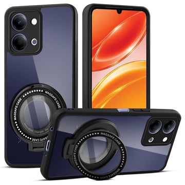 Soft Frame Clear Case Ring Holder Kickstand For Vivo Y21 5G