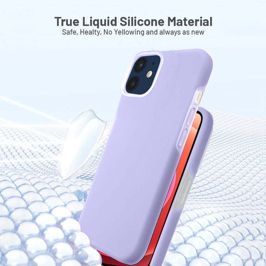 Premium Liquid Silicone Solid Back Cover Apple iPhone 12