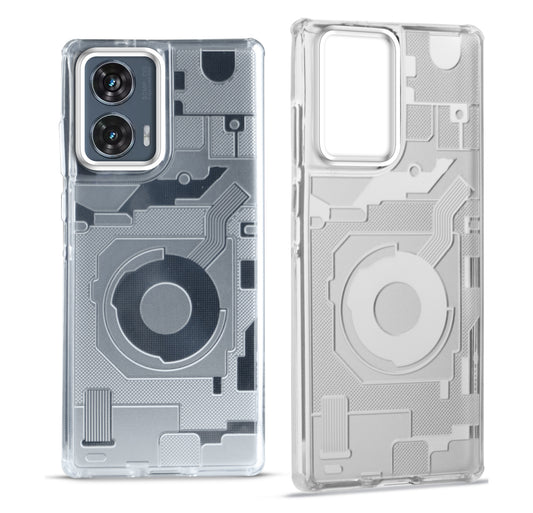 Soft Transparent Frosted Matte Silicone TPU With Silver Ring Camera Protection Back Cover for Motorola Moto G96 5G