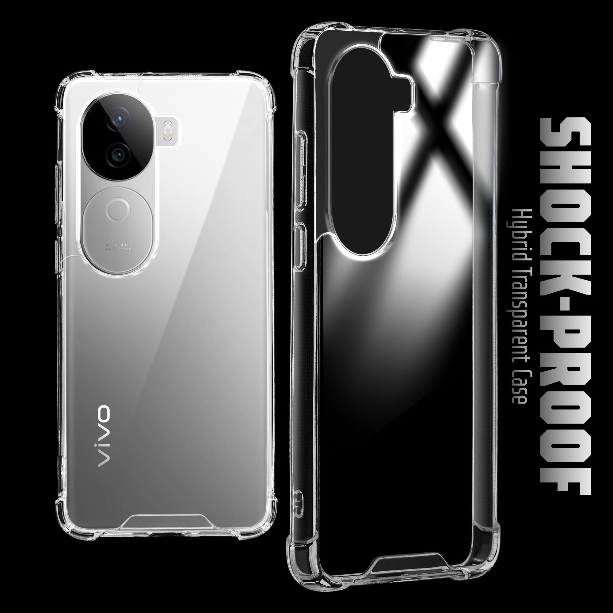 Shockproof Hybrid Transparent Phone Case For Vivo V40e 5G