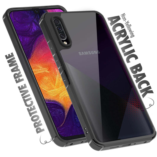 Silicone Frame Transparent Hard Back Cover for Samsung A50