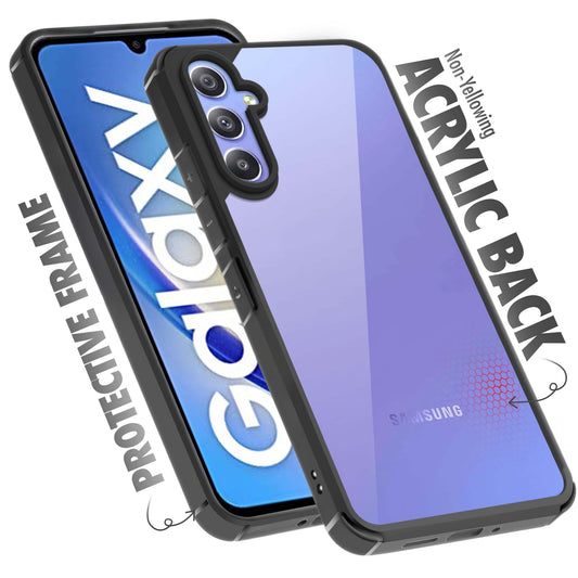 Silicone Frame Transparent Hard Back Cover for Samsung A34 5G