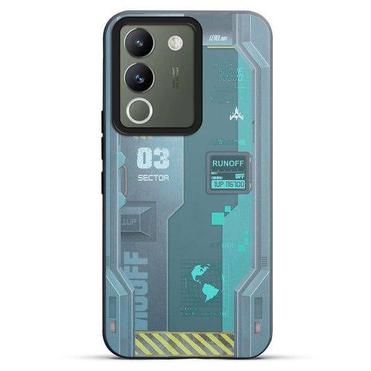 Mechanical Circuit Print Hard Back Cover For Vivo Y200 5G