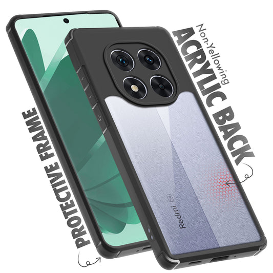 Silicone Border Transparent Back Cover for Redmi Note 14 Pro 5G