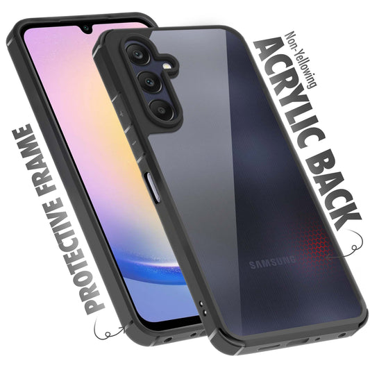 Silicone Frame Transparent Hard Back Cover for Samsung A25 5G