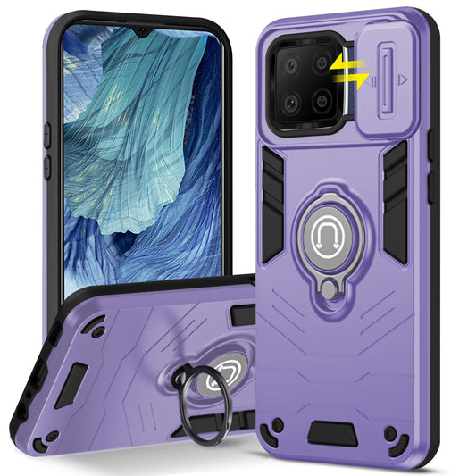 Ultra Rugged Armor Case with Rotating Ring Holder & Shutter Camera Protection Back Case For Oppo F17