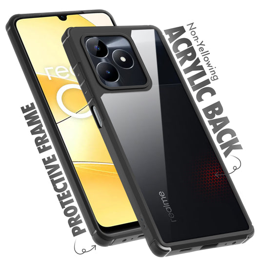 Silicone Frame Transparent Hard Back Cover for Realme C51