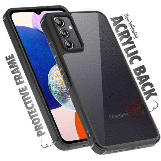 Silicone Frame Transparent Hard Back Cover for Samsung M15 5G