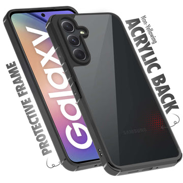 Silicone Frame Transparent Hard Back Cover for Samsung A54 5G